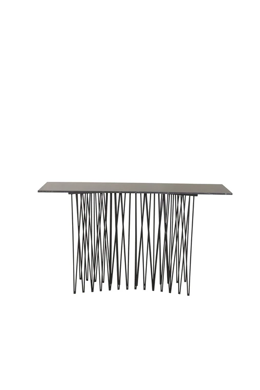 Venture Home Side Table High Artifical Stone/Black, one Size