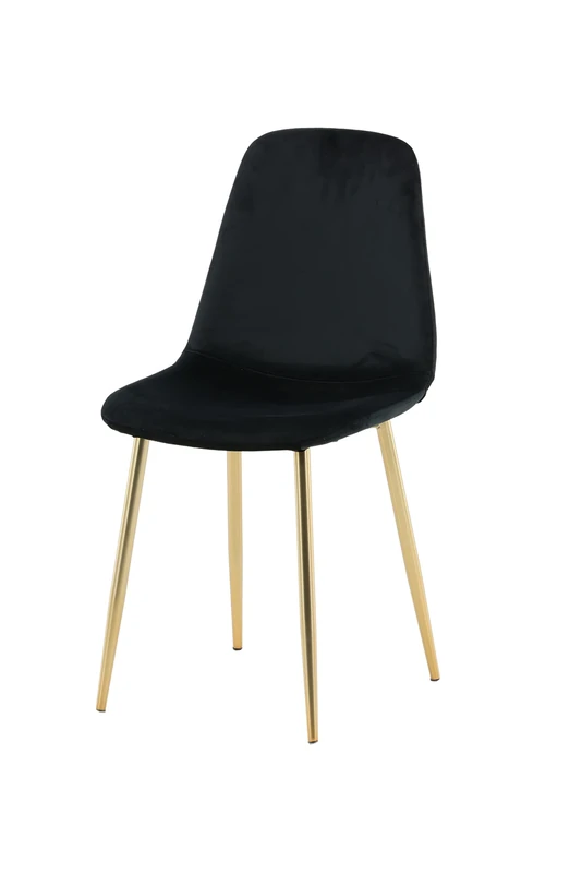Venture Home Polar Chair Velvet/Matt Leg, Black, Brass, 528644 - Image 1