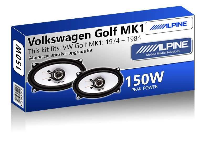 Golf MK1 Speaker upgrade Front Door Alpine 4x6" car speakers 4x6" 120W