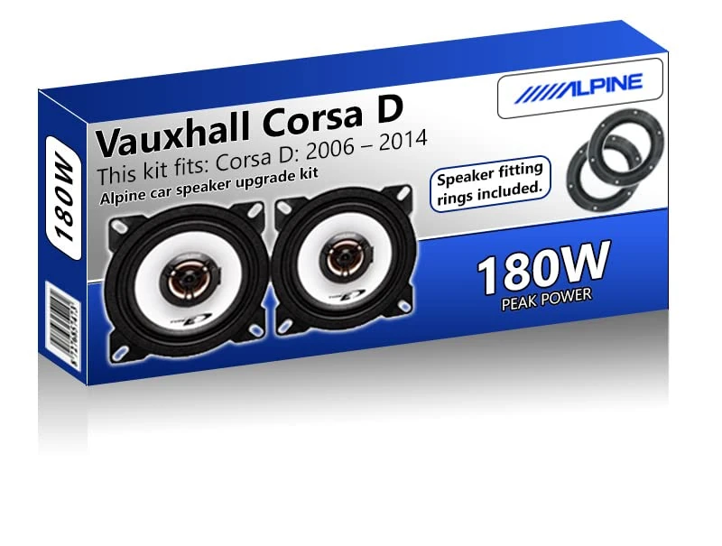 Corsa D Speaker upgrade Rear Door Alpine car speakers 4" 10cm 120W