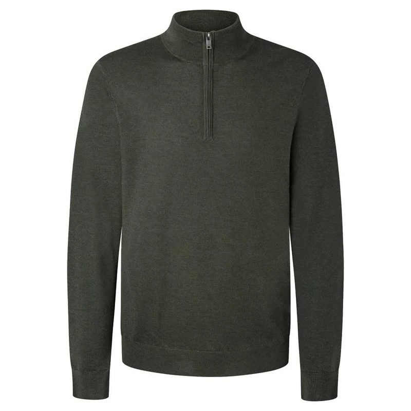 Hackett London Men's GMD Merino Silk HZIP Pullover Sweater, Blue (Navy), XL