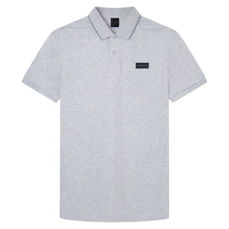 Hackett London Men's Polos HS Badge Polo Grey (Ice Grey),L
