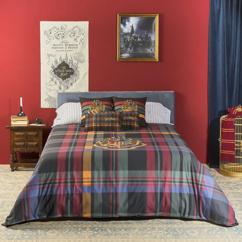 BELUM | Harry Potter Duvet Cover, 100% Cotton Duvet Cover with Buttons, Classic Hogwarts Model for 180 cm Bed (260 x 240 cm)
