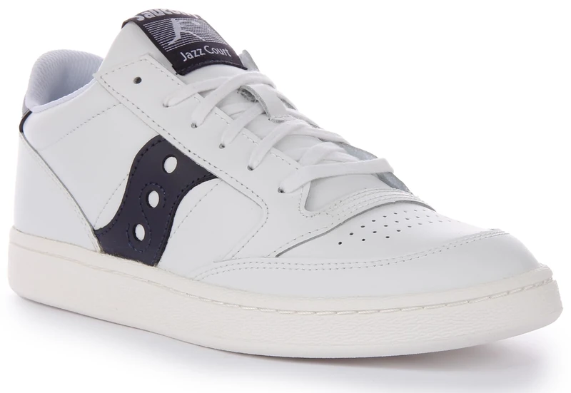 Saucony Mens Unisex Jazz Court Sneaker Trainer Shoe, White Navy