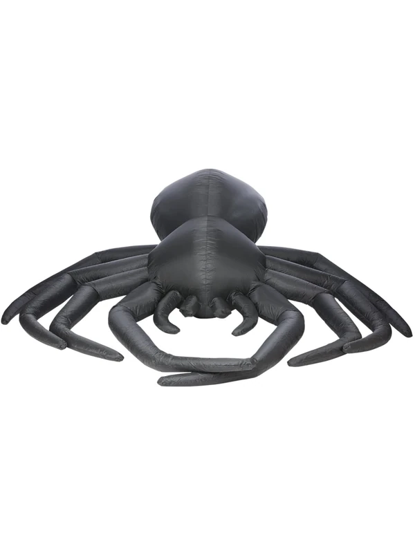 Smiffys Giant Outdoor Inflatable Spider, 9ft with Fan, Ropes, Pegs & Transformer, UK Plug, Halloween Fancy Dress Accessory, Spider Dress Up Party Goods, World Book Day