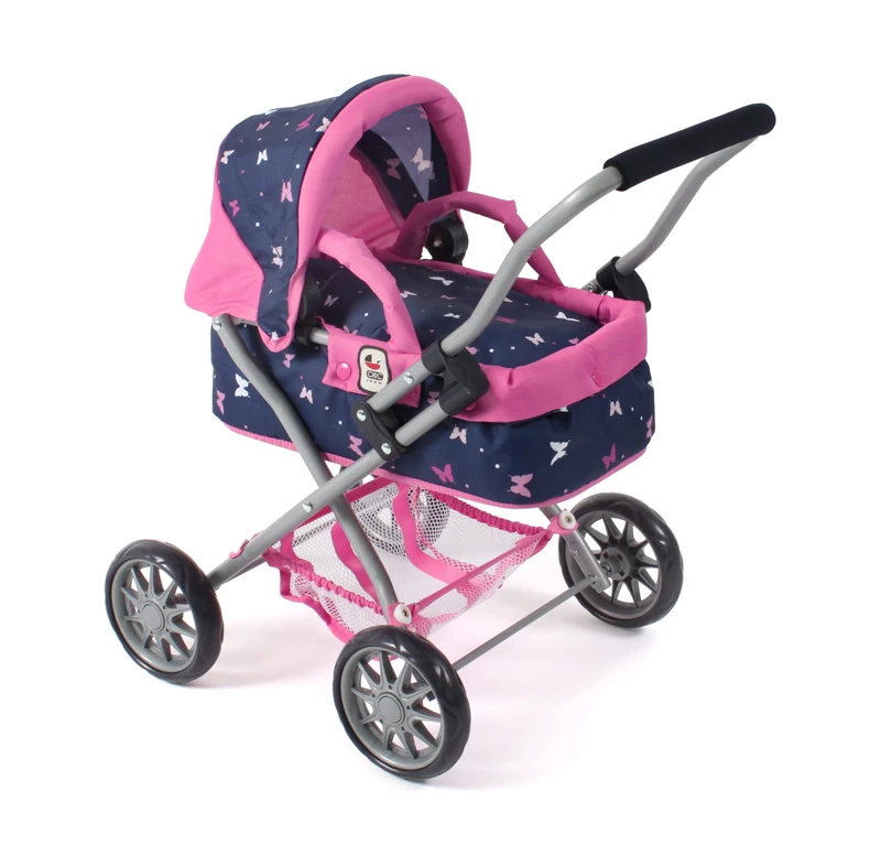 Bayer Chic 2000 - Smarty doll's pram, small doll's pram for children aged 2 and up, butterfly, navy pink, 555-33