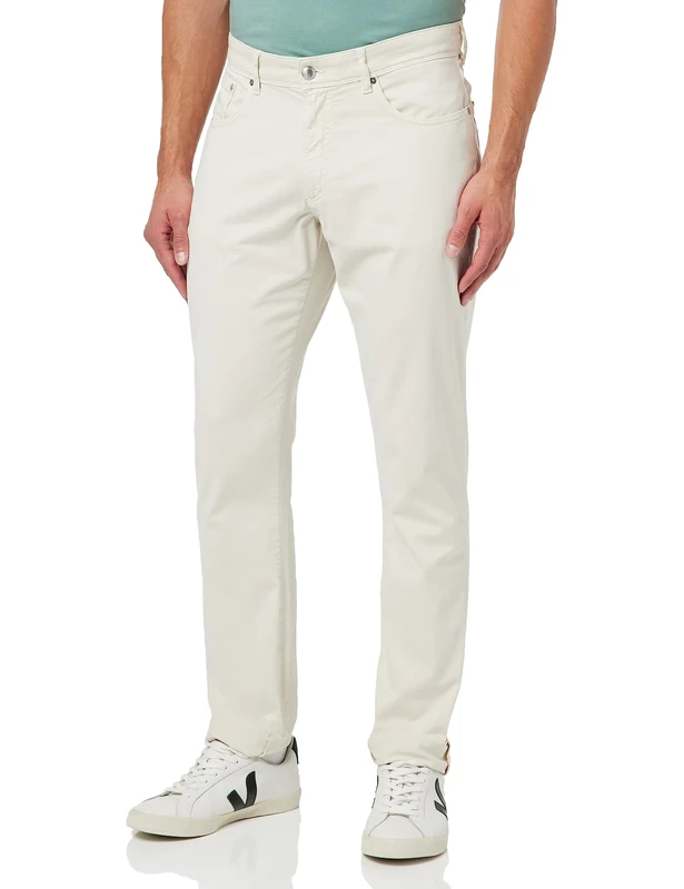 Hackett London Men's Sateen 5PKT Trouser, Beige (Bone), 34W/34L