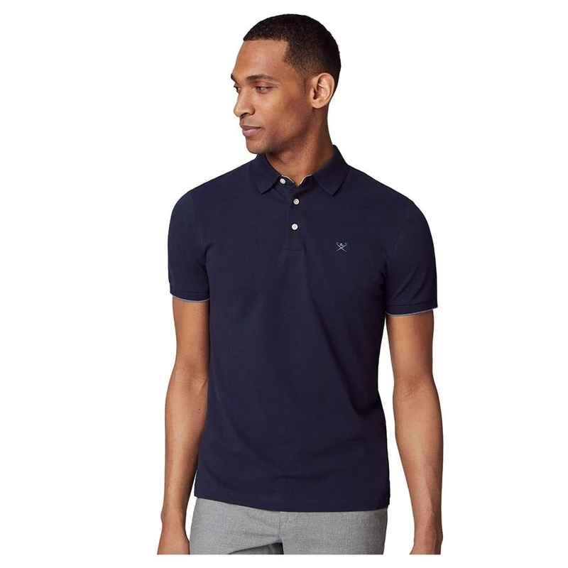 Hackett London Men's Polos Stripe CLRBAND SS Blue (Navy),XL