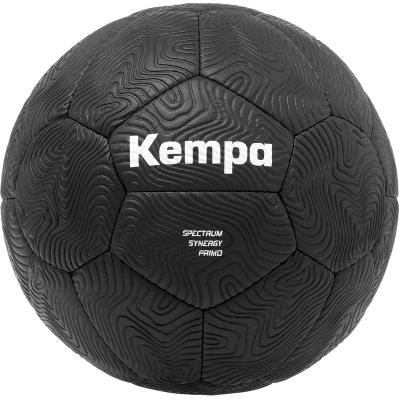 Kempa Spectrum Synergy Primo Black & White Handball Training and Play Ball with Unique 30 Panel Construction - Suitable for All Ages - Black - Size 0