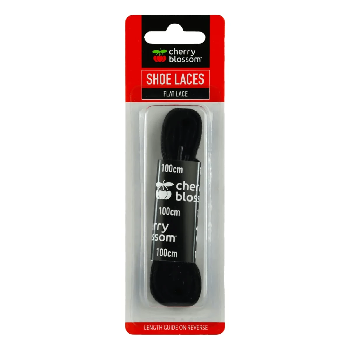 Cherry Blossom Footwear Flat Shoelaces, Black, 100 UK