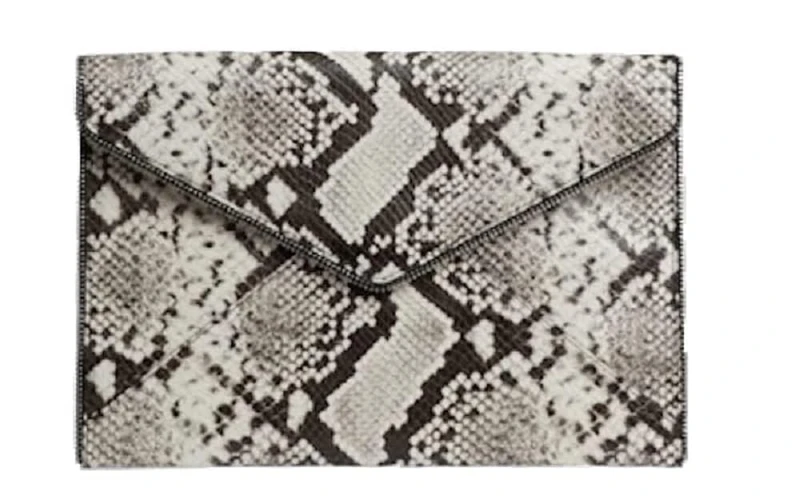 Rebecca Minkoff Women's Leo Clutch, Natural Snake, One Size