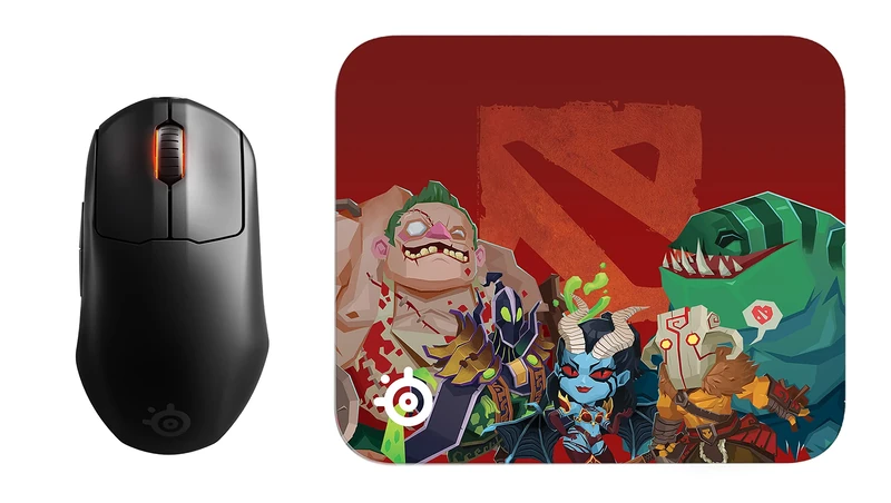 SteelSeries Prime Mini Wireless - Esports Performance Wireless Gaming Mouse - 100 Hour Battery - Magnetic Optical Switches + QcK Mini Dota 2 / TI Gaming Mouse Pad