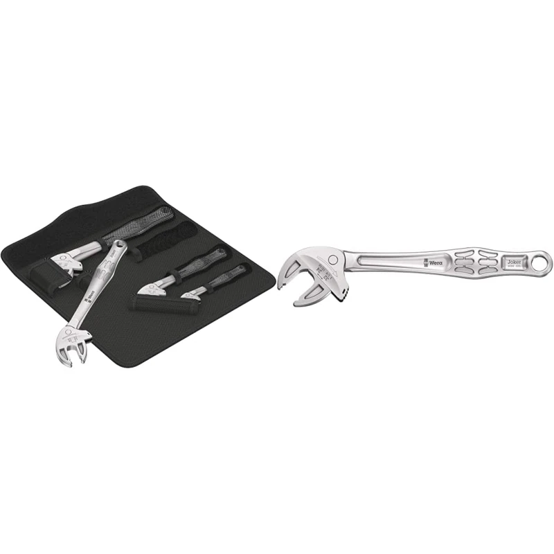 Wera 6004 Joker 4 Set 1 & XXL Self-Setting Spanner, 7-19 mm (1/4"-3/4") & 24-32 mm (15/16"-1 1/4"), 4 Pieces, Wrench Set