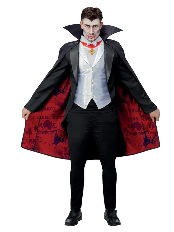 Smiffys Universal Monsters Dracula Costume, Childrens Jacket, Mock Waistcoat, Cape & Medallion, Official License Outfit with Fully Lined Cape & Pendant Detail, Perfect for Halloween & Themed Parties