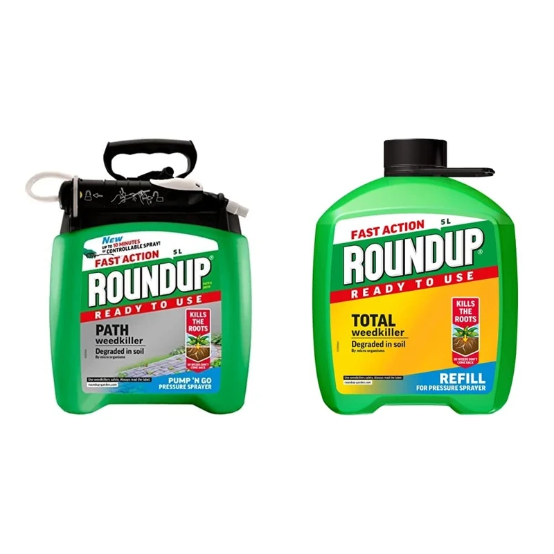 Roundup Path Weedkiller 5 Litre Pump 'N Go Refill, Ready to Use & Fast Action Total Weedkiller, 5 Litre Refill