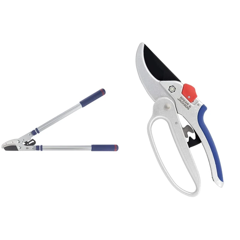 Spear & Jackson Razorsharp Telescopic Ratchet Anvil Lopper and 6758GS Razorsharp Geared Anvil Secateurs