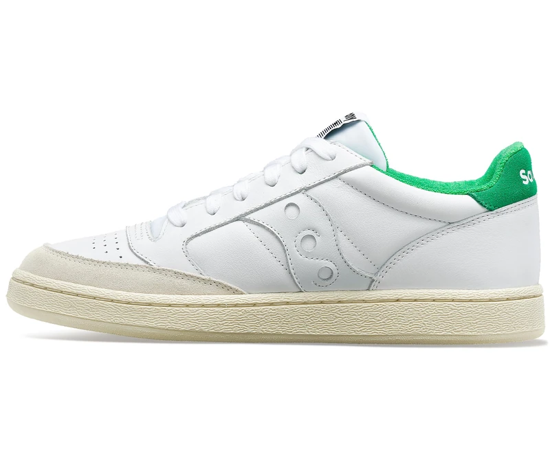 Saucony Unisex Jazz Court Sneaker Trainer Shoe, White-Green, 8