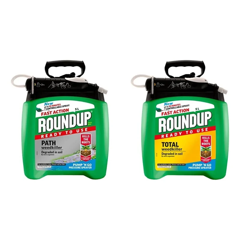 Roundup Path Weedkiller 5 Litre Pump 'N Go Refill, Ready to Use & Fast Action Weedkiller Pump 'N Go Ready To Use Spray, 5 Litre