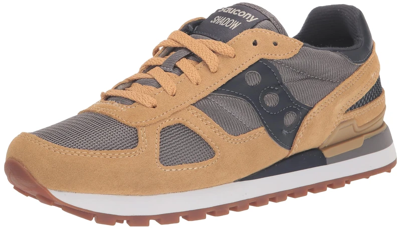 Saucony Men's Shadow Original Sneaker, Beige/Grey, 3 UK