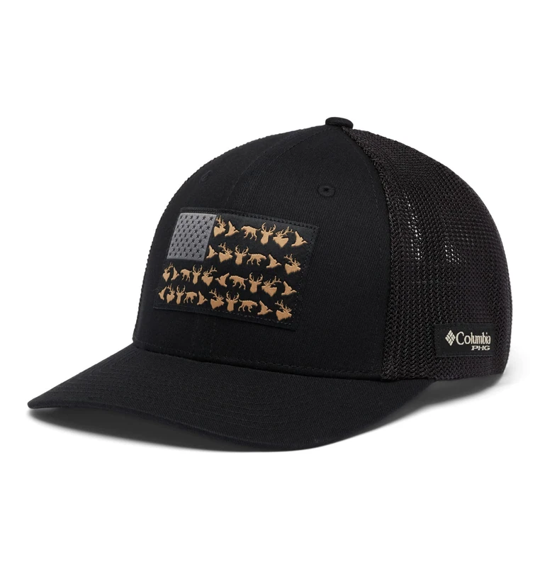 Columbia PHG Game Flag Mesh Ball Cap, Black, XXL