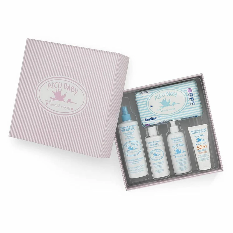 PICU Baby 4027-22321 Infantil Caja Rayas Pink New for Adults, Designed for Everyday use, Pink, 5-piece Gift Set - Image 1