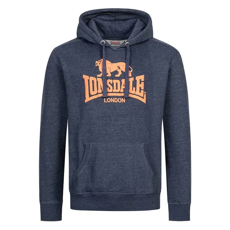 Lonsdale Men's Gledfield sweatshirt, Marl Navy/Orange, XXXL