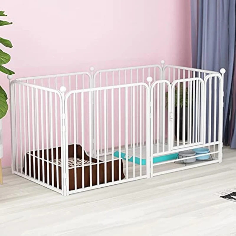 PEIPOOS Dog Pen Pet Playpen Panel Pen Bunny Fence Indoor Outdoor Fence Playpen Heavy Duty Exercise Pen Dog Crate Cage Kennel(White)