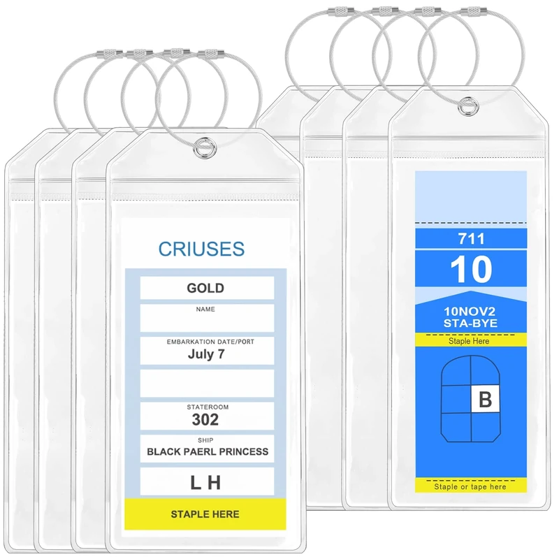 TFQXA1Z Cruise Luggage Tag Holders - 8 Pack Waterproof Set - Image 1