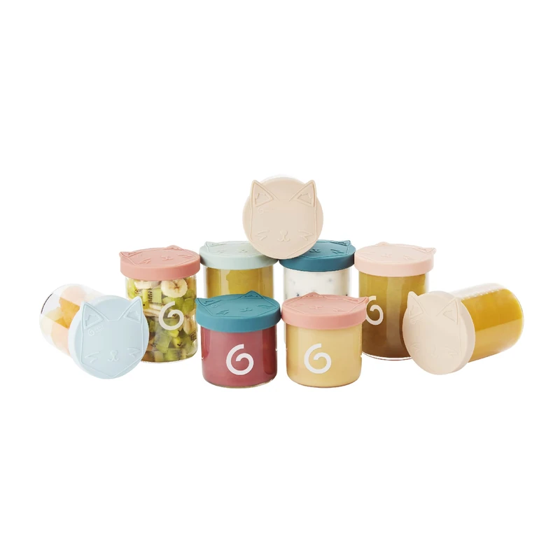 Babymoov ISY BOWLS - set of 6 x 250ml + 3 x 120ml Superior Glass Baby Food Storage Containers | Small Glass Jars with Airtight Lids - Image 1