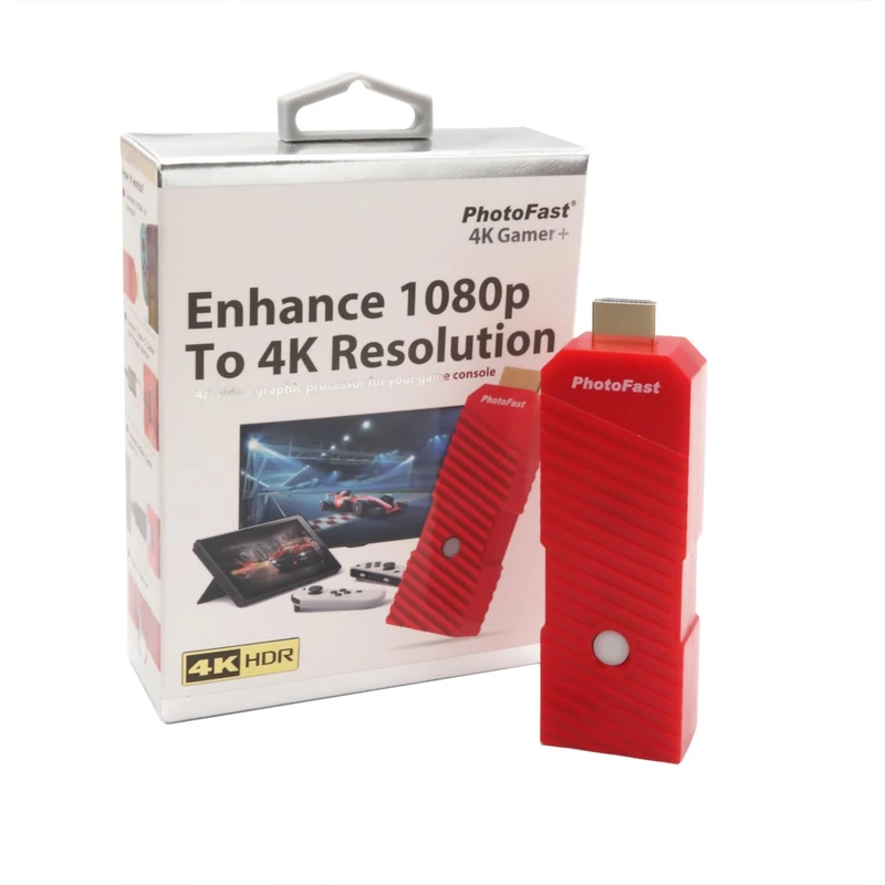 PhotoFast 4K Gamer+ Enhance 1080p to 4K Resolution Adapter for Switch, Switch OLED, Wii U, Chromecast, Apple TV - Image 1