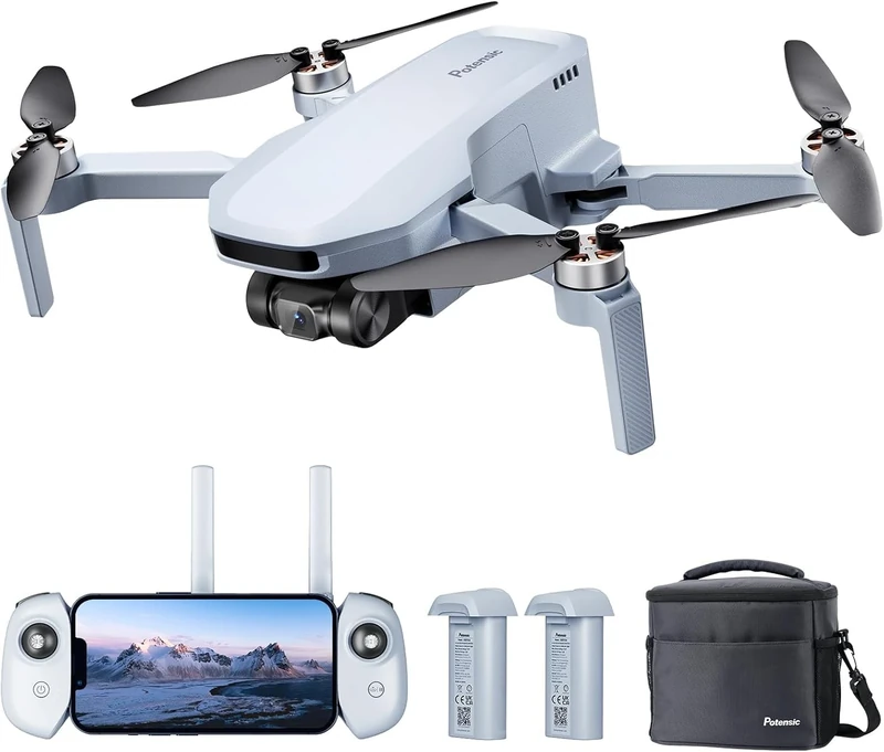 Potensic ATOM SE GPS Drone with Camera 4K, 62 mins Flight Time, < 249 g, 4KM Transmission, EIS - ShakeVanish Tech, Max Speed 16m/s, RC Quadcopter, Auto Return/Follow Me, Camera Drone for Adult