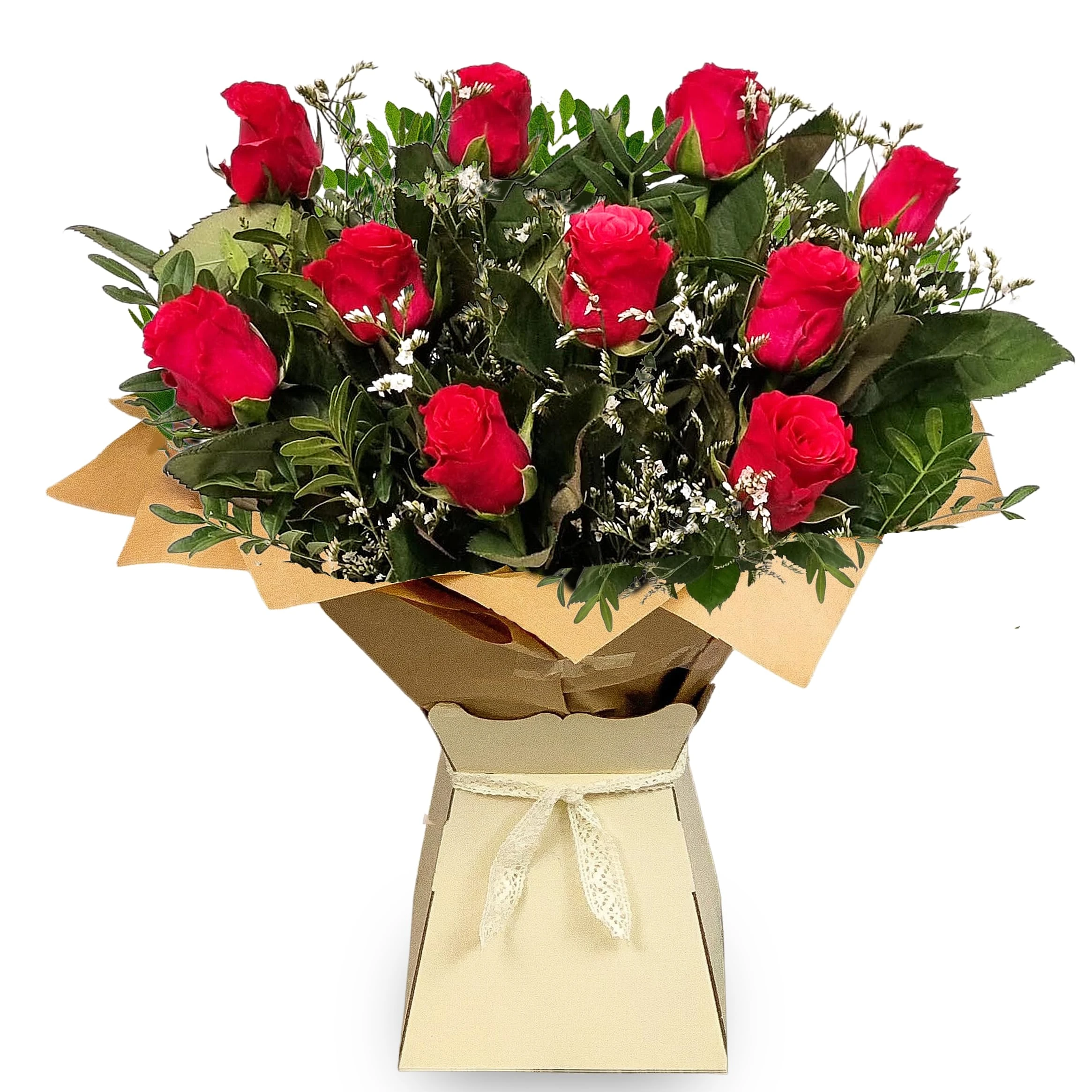 Cerise Pink Rose Bouquet - Fresh Flowers Perfect for Birthdays, Anniversaries, and Thank You Gifts by Fleur De Luxe