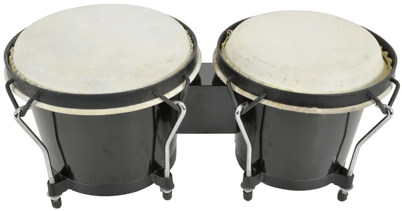 Chord Set of 2 bongos 6.5" and 7.5" Complete with Carry bag Black Finish