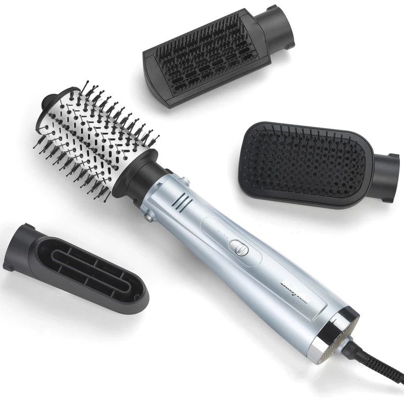 BaByliss Hydro-Fusion Hydro Fusion Smooth & Shape Brosse soufflante à air Chaud À chaleur Gris, Argent 1000 W 2,5 m