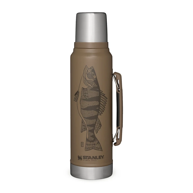Stanley 1913 Classic Legendary Thermal Flask 1L - Keeps Hot Or Cold for 24 Hours - BPA-Free Insulated Bottle - Stainless Steel Coffee Flask - Leakproof - Dishwasher Safe - Tan Peter Perch