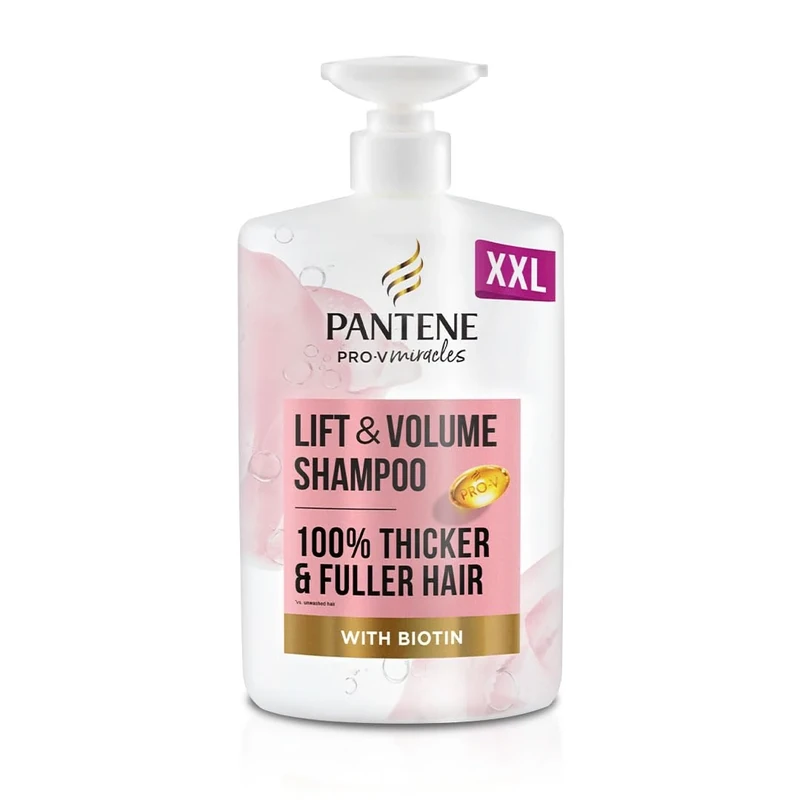Pantene Lift'N'Volume Thickening Shampoo with Biotin, Silicone Free, 1000ml XL Pump. Pro V Miracles Shampoo Enriched with Antioxidants. Visibly Fuller Hair