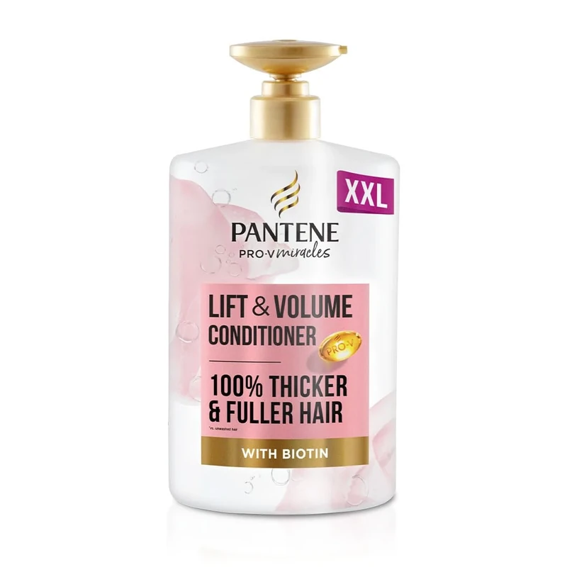 Pantene Lift & Volume Thickening Hair Conditioner, Silicone Free, 1L XXL Pump with dispenser. With Biotin & Antioxidants. For thin, flat hair to make it visibly thicker & fuller, in 1 use.