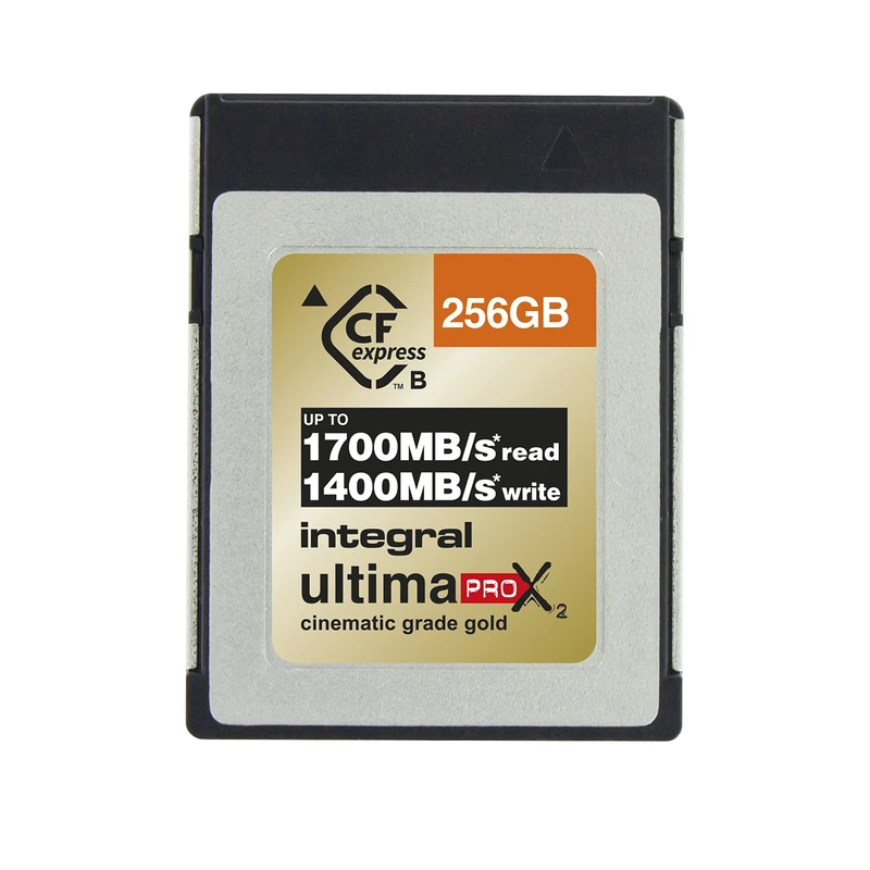 Integral 256GB CFexpress Memory Card Type B 2.0 12K and 8K RAW and 8K 120 FPS 1700MB/s Read 1400MB/s Write Speed 1400MB/s Sustained Write Speed Designed for Advanced Cinematic and DSLR Cameras