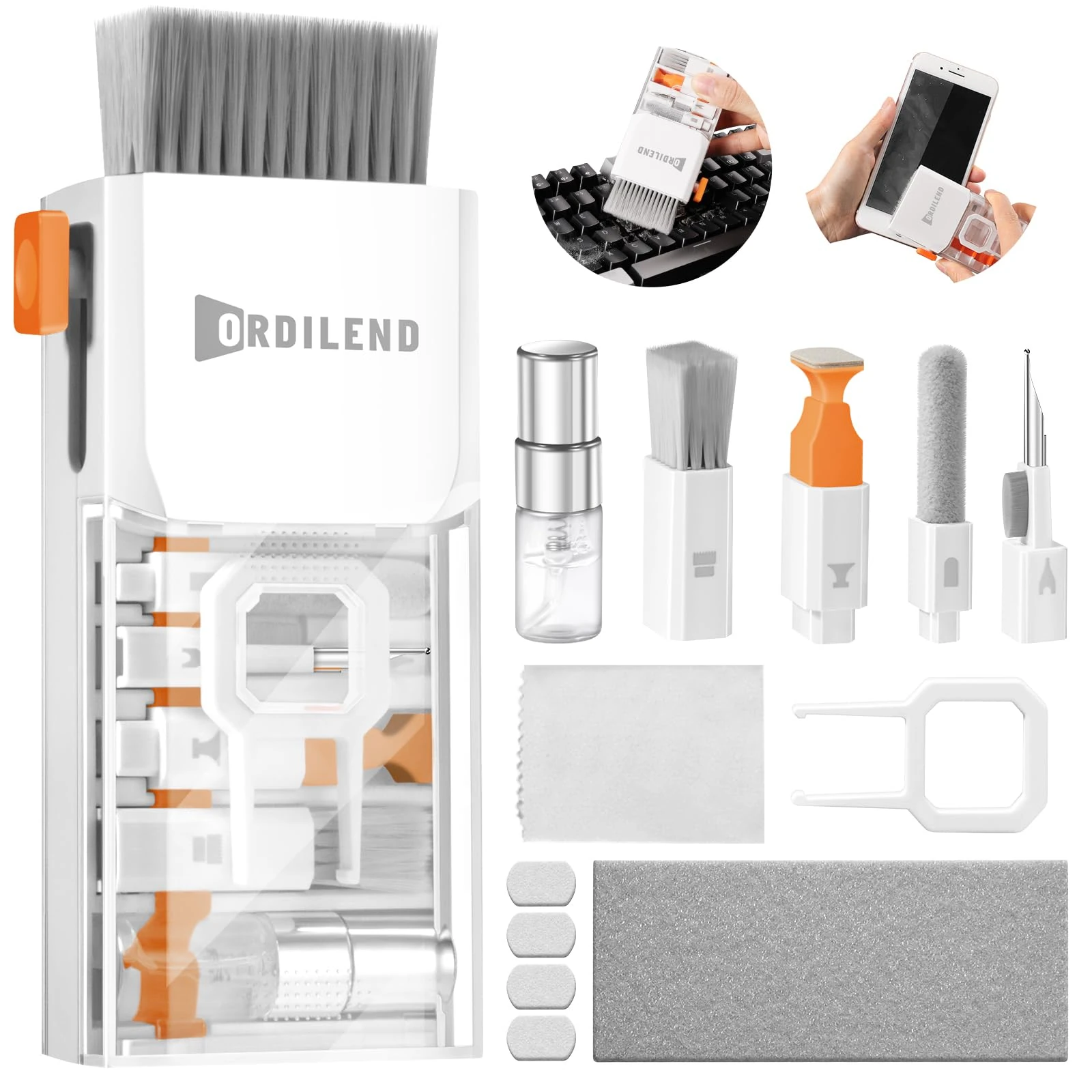 Keyboard Cleaner Laptop Cleaning Kit, All-in-One Keyboard Cleaning Kit, Laptop Cleaner Tool for MacBook iPad iPhone Computer, Portable Electronics Brush Tool for Tablet PC Camera Lens Earbuds Monitor