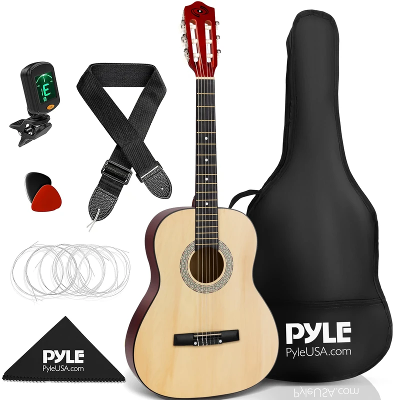 Pyle 3/4 Size Classical Acoustic Guitar Kit - Natural Matte