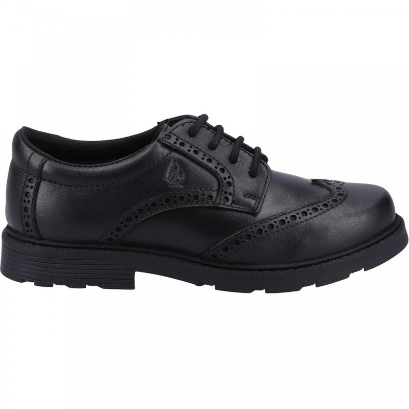 Hush Puppies Boy's Jacob Senior School Uniform Shoe, Black, 8 UK