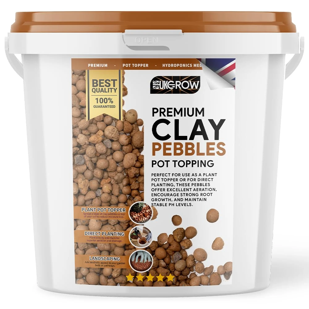 UK GROW Premium 20L Bucket of Clay Pebble Hydroponic Substrate 1L 2L 3L 5L 10L 20L (20L)