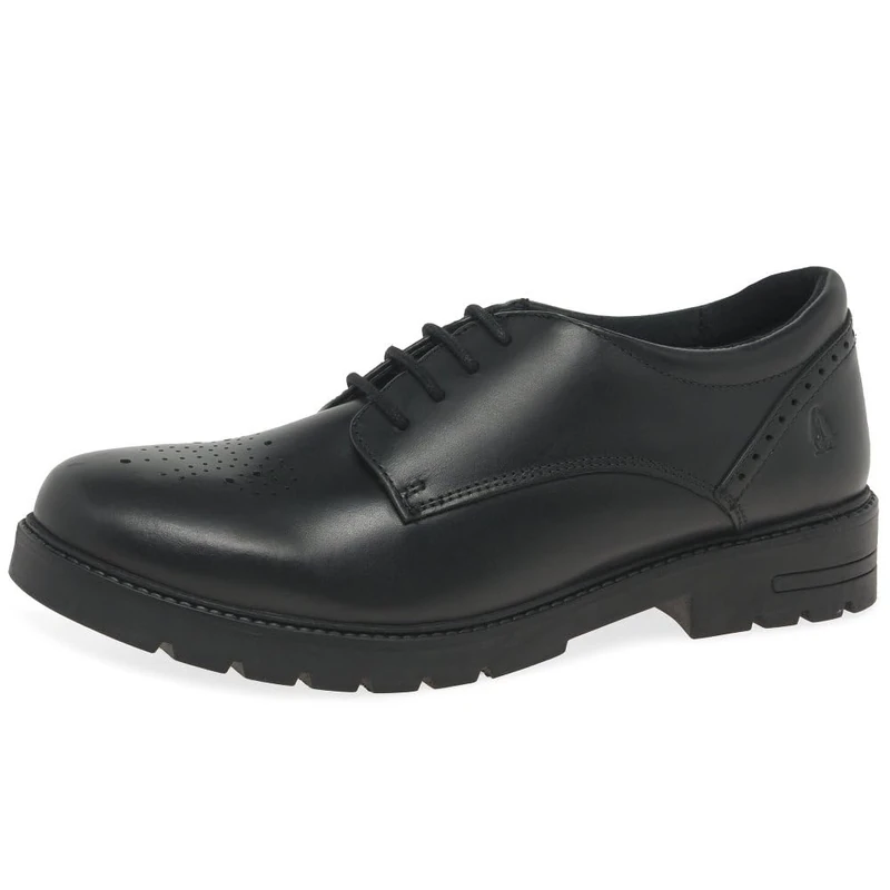 Hush Puppies Girls Jayne Lace Up Senior School Uniform Shoe, Black, 6 UK