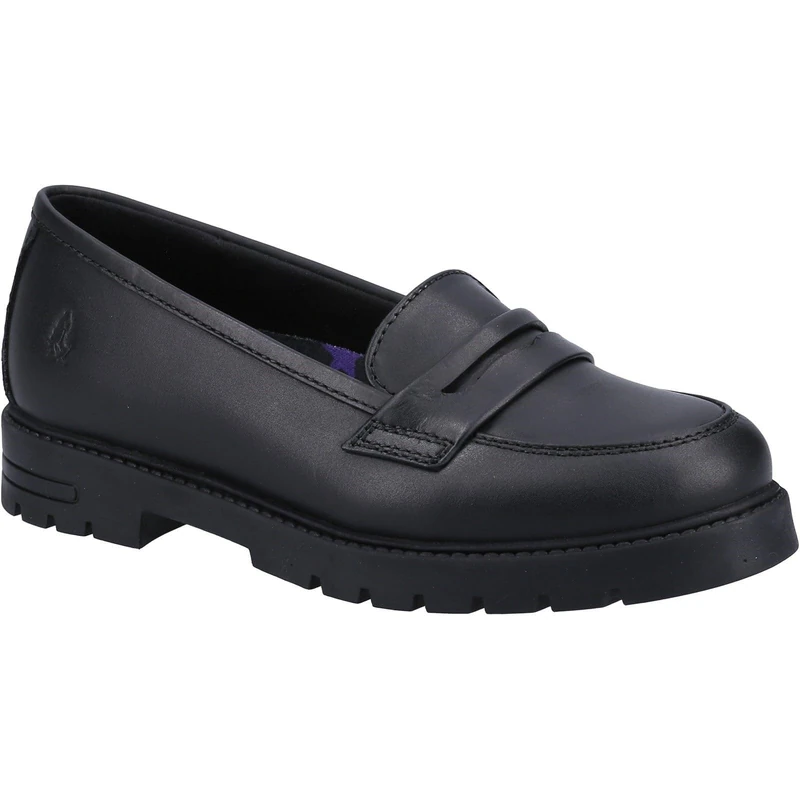 Hush Puppies Girl's Hazel Loafer Senior School Uniform Shoe, Black, 6 UK