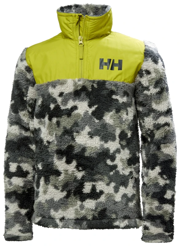 Helly Hansen Junior Unisex Jr Champ 1/2 Zip Midlayer, Concrete Aop, 8 - Image 1