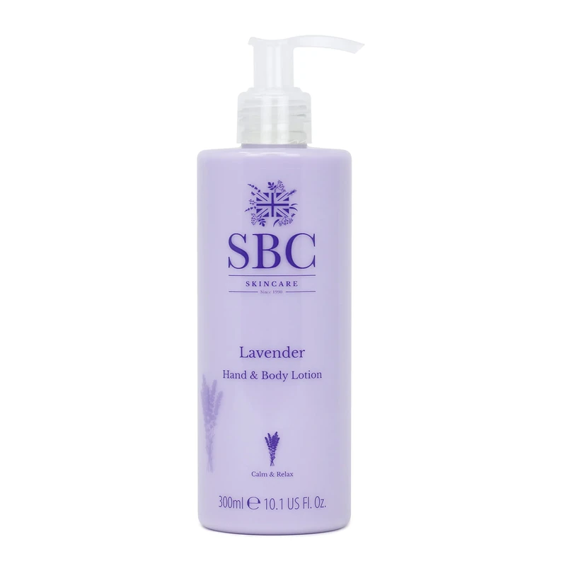 SBC Skincare Lavender Hand & Body Lotion 300ml, Moisturiser with Lavender Essential Oil and Vitamin E