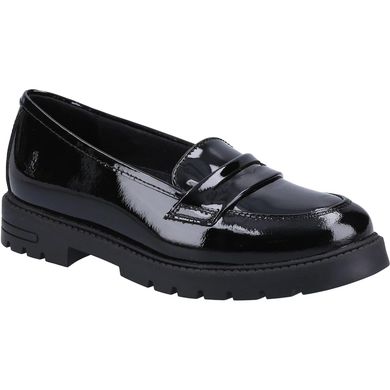 Hush Puppies Girl's Hazel Patent Senior School Uniform Shoe, Black, 7 UK
