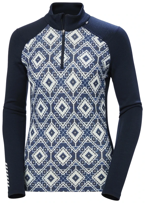 Helly Hansen Women's W LIFA Merino Midw Gra 1/2 Zip, Navy 2.0, M