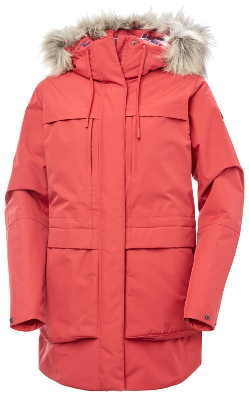 Helly Hansen Womens W Coastal Parka, Poppy Red, L
