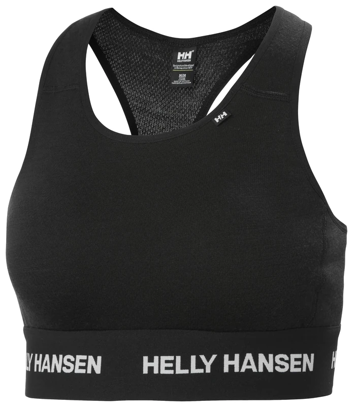 Helly Hansen Women's W LIFA Merino Midw Bra, Black, S
